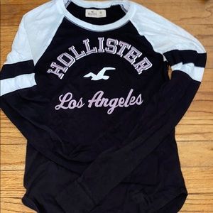 White and Black Hollister long sleeve (xs)